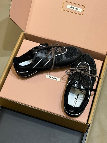 Miu Miu 2026 Tyre Sneaker Black Mesh Leather 621349