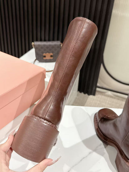 Miu Miu 2026 Boot 50mm Brown Calfskin 621335