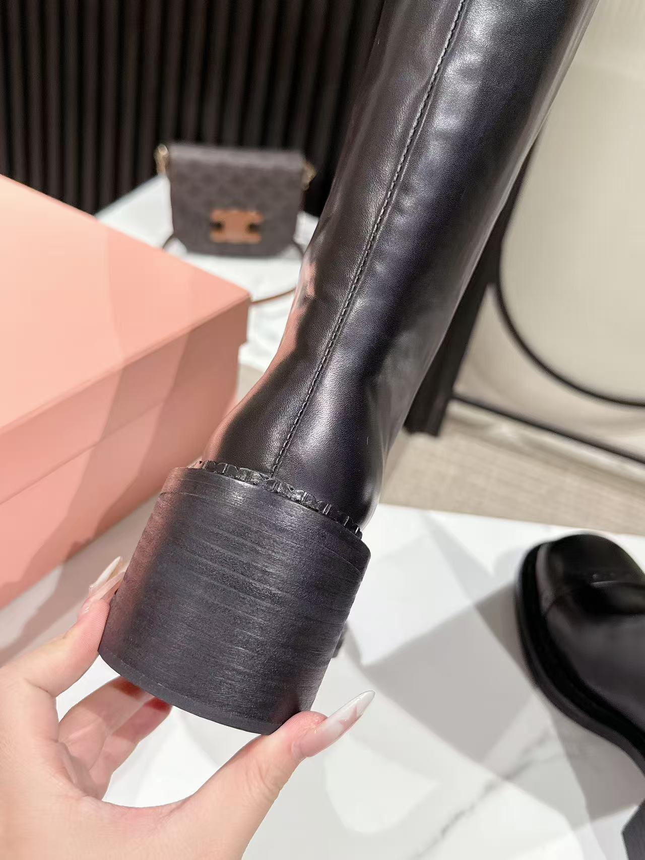 Miu Miu 2026 High Boot 50mm Black Calfskin 621332
