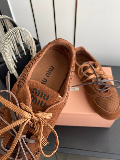 MIU 26 Casual Sneaker Brown Fabric Suede 631629