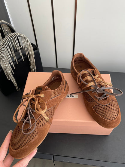MIU 26 Casual Sneaker Brown Fabric Suede 631629