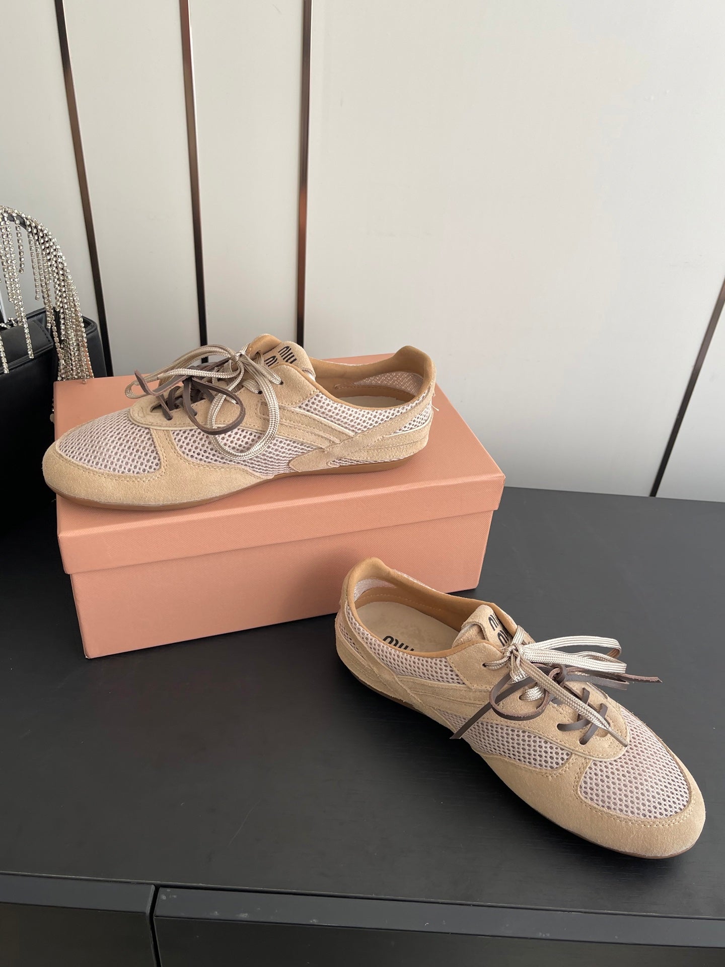 MIU 26 Casual Sneaker Beige Fabric Suede 631630