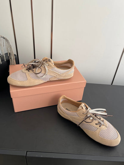 MIU 26 Casual Sneaker Beige Fabric Suede 631630