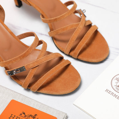 HM 26ss Sandals 65 Camel Brown Suede 601229
