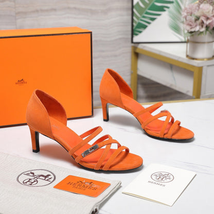 HM 26ss Sandals 65 Orange Suede 601230