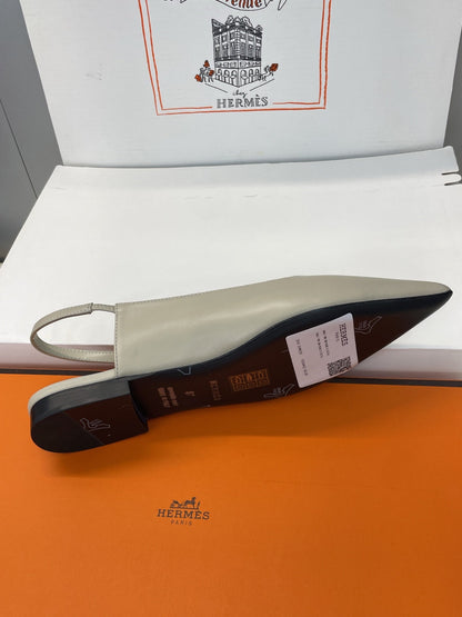 HM 26ss Slingback Flat Beige Calfskin 607273