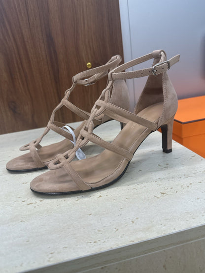 HM 26ss High Heels Sandals 70 Taupe Suede 633221